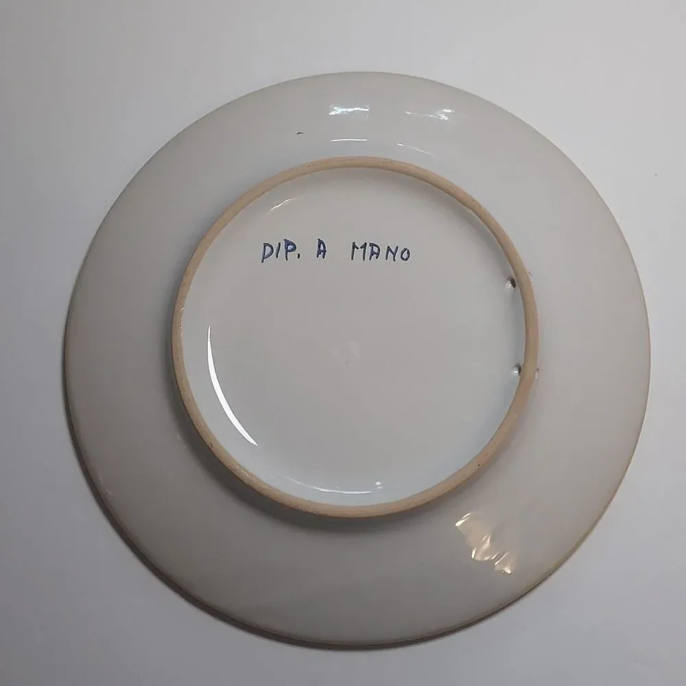 Dip A Mano Italian Handpainted Salad Dessert Decorative Plates Set Of 2 Vintage